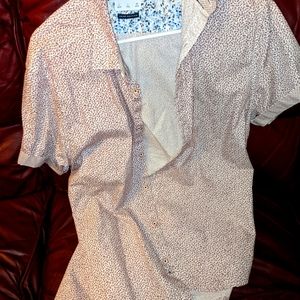 Denim & flower men's button down large